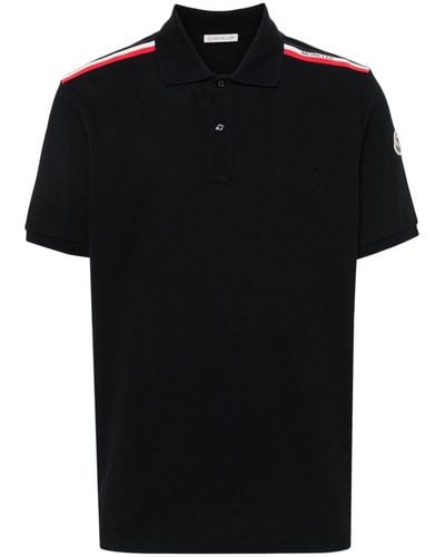 Moncler Poloshirt Met Rwb-streep - Zwart
