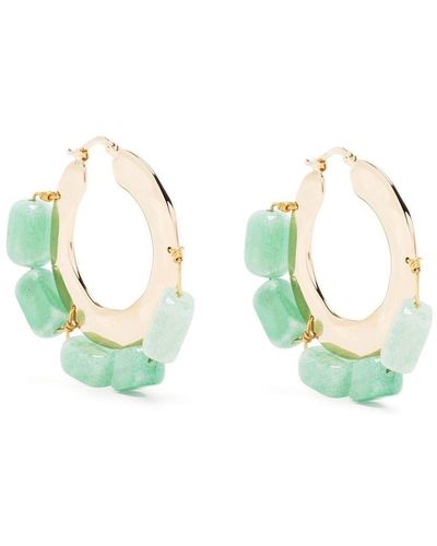 Jil Sander Pendientes con forma de aro con apliques - Azul