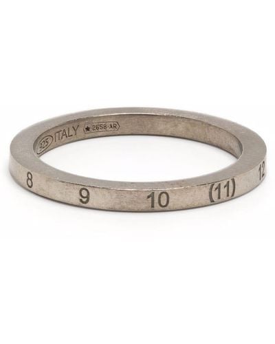 Maison Margiela Engraved-number Ring - Metallic