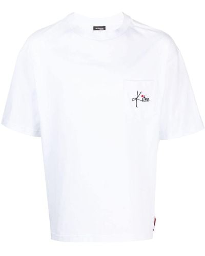 Kiton Logo-embroidered Cotton T-shirt - White