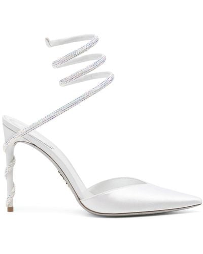 Rene Caovilla Margot 105mm Rhinestone-embellished Court Shoes - White