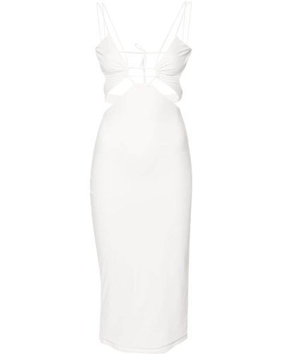 Amazuìn Halterneck Cut-out Midi Dress - White