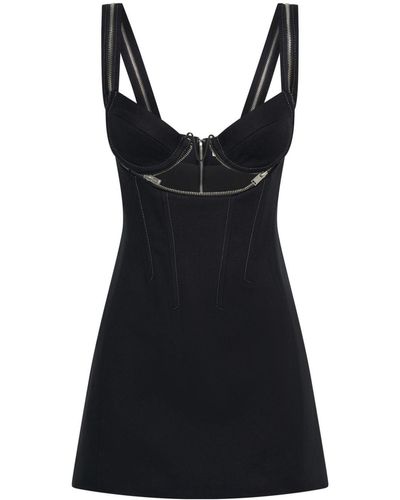 Dion Lee Zip-detail Organic-cotton Minidress - Black