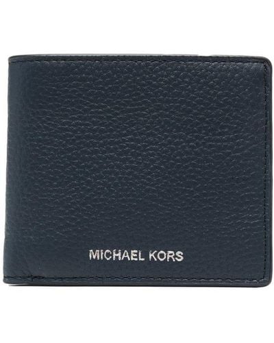 MICHAEL Michael Kors Portefeuille pliant en cuir grainé - Bleu
