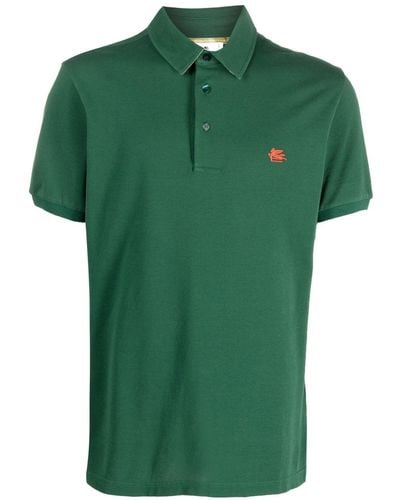 Etro Logo-embroidered Polo Shirt - Green
