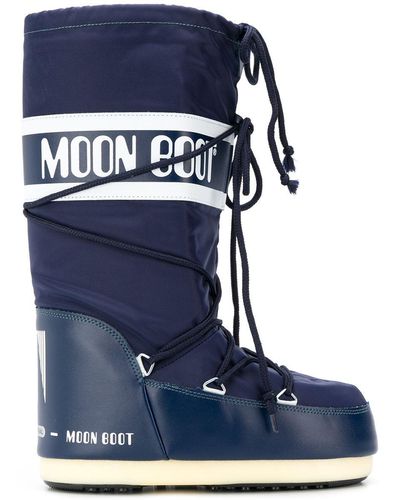 Moon Boot Icon Nylon Boots - Unisex - Rubber/polyester - Blue