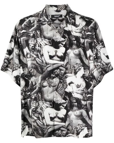Undercover Collage-print Shortsleeved Shirt - Grey