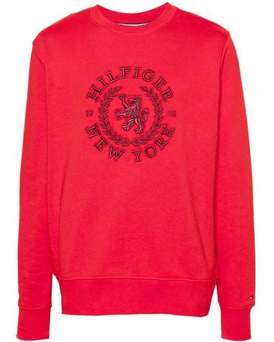 Tommy Hilfiger Sweater Met Geborduurd Logo - Rood