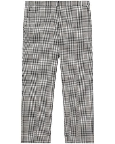 Burberry Check Technical Tailored Trousers - Grey