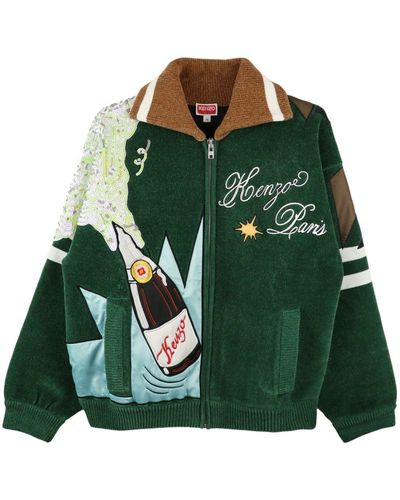 KENZO Party Logo-embroidered Bomber Jacket - Green