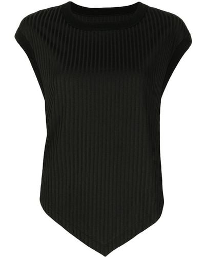 RTA Camiseta estilo poncho plisada - Negro