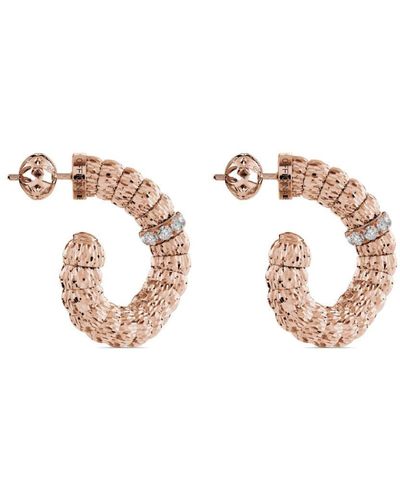 Officina Bernardi 18kt Rose Gold Enigma Diamond Hoop Earrings - Pink