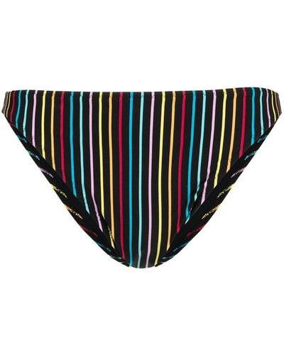 Solid & Striped Bikinislip Met Krijtstreep - Zwart