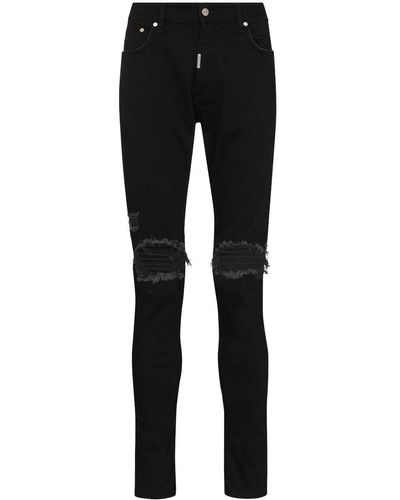 Represent Black Ripped-detailing Skinny Jeans