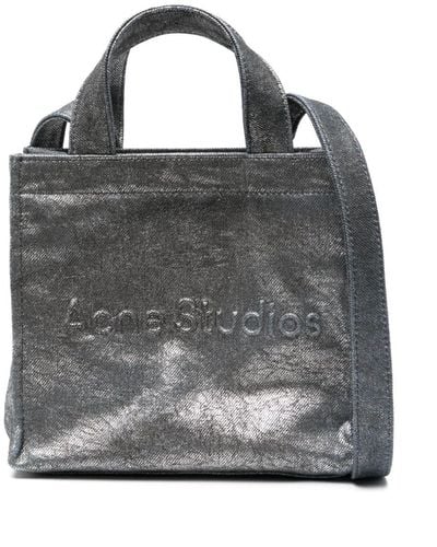 Acne Studios Mini Handtasche mit Logo - Grau