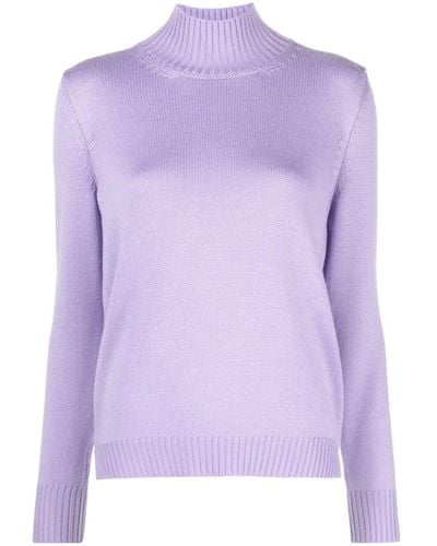 Fileria High-neck Long-sleeve Sweater - Purple