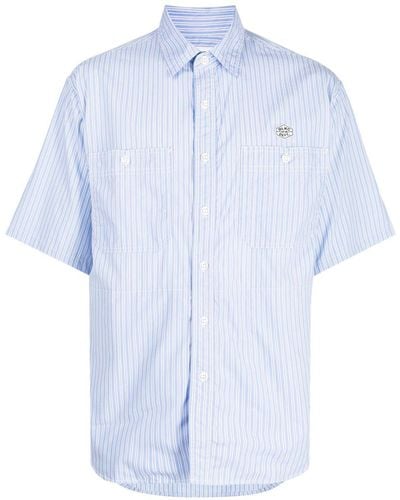 Chocoolate Pinstripe-pattern Cotton Shirt - Blue