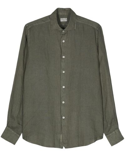 Xacus Cutaway-collar Linen Shirt - Green