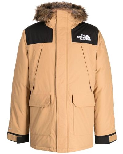 The North Face Logo-embroidered Hooded Parka - Brown