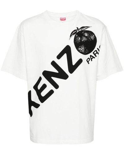 KENZO Katoenen T-shirt Met Logoprint - Wit