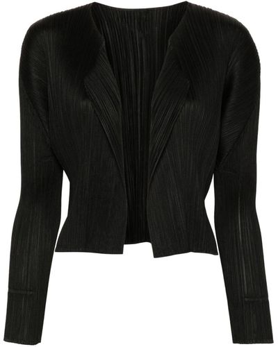 Issey Miyake Long-sleeve Pleated Jacket - Black