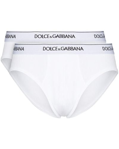 Dolce & Gabbana Logo-waistband Boxer Briefs (pack Of Two) - White