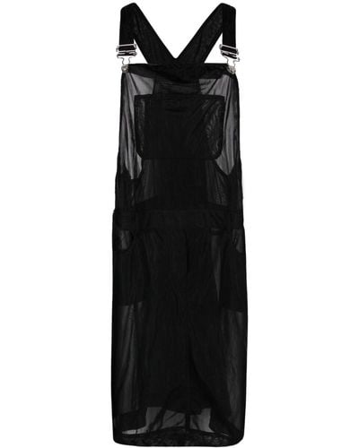 Moschino Jeans Dungaree-style Sheer Dress - Black