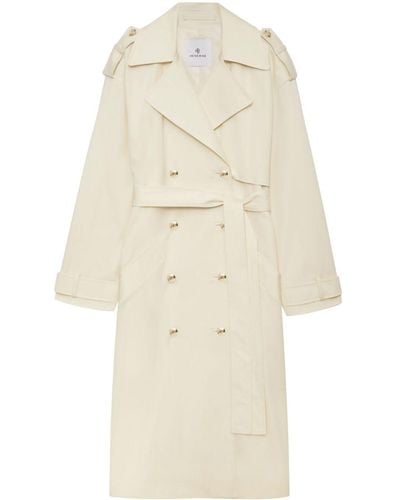 Anine Bing Layton Button-detail Oversize Trench - Natural