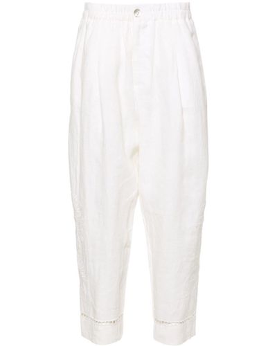 FARM Rio Maxi Sunset Richeleu Linen Trousers - White