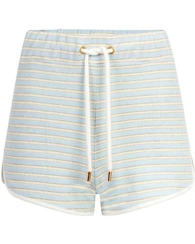 Nina Ricci Striped Terrycloth Mini Shorts - Blue