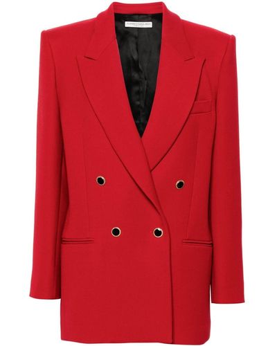 Alessandra Rich Double-breasted Oversized Blazer - Red