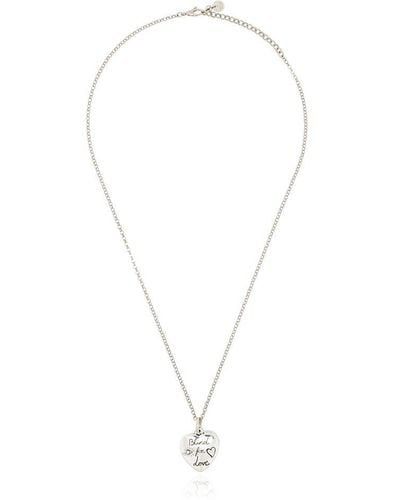 Gucci Sterling Blind For Love Heart Necklace - Metallic