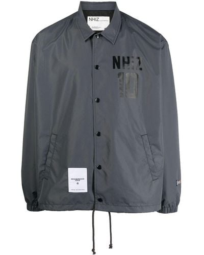 Izzue Logo-print Detail Shirt Jacket - Grey