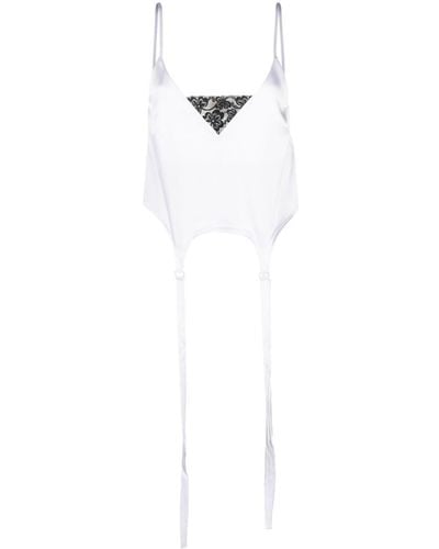 Ssheena Deconstructed Satin Camisole Top - White