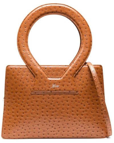 LUAR Large Ana Ostrich-effect Tote Bag - Brown