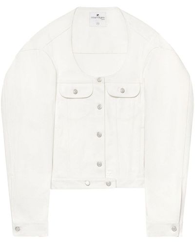 Courreges Cocoon Denim Jacket - White