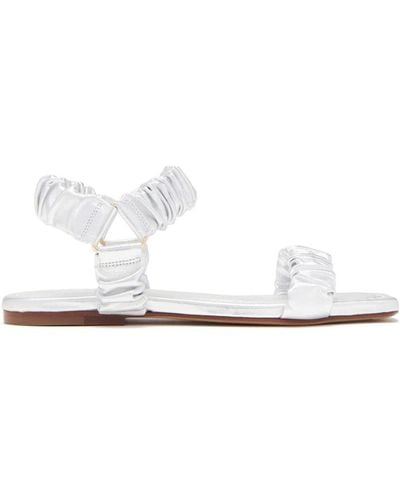 Ulla Johnson Isabella Ruched Leather Sandals - White