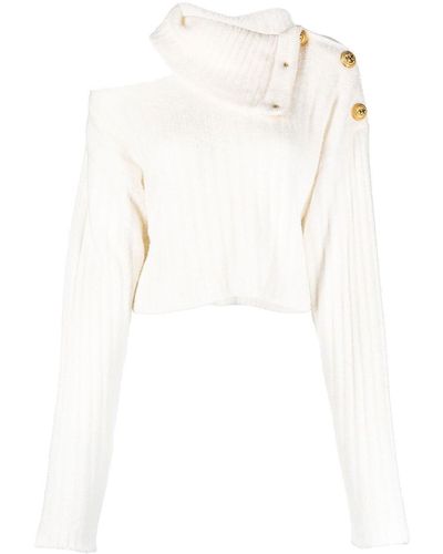 Balmain Pullover mit Cut-Outs - Weiß