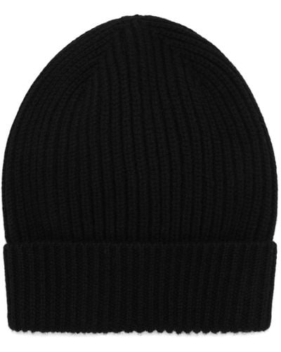 Dolce & Gabbana Ribbed-knit Turn-up Beanie - Black