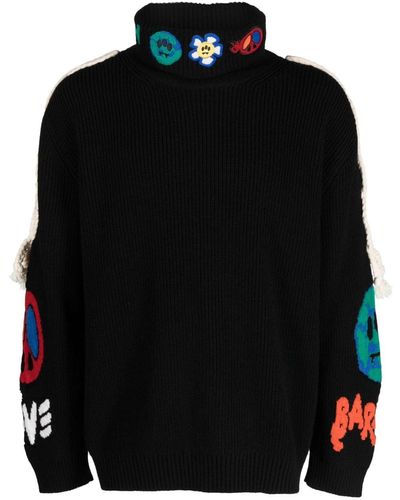 Barrow Logo-embroidered Wool-blend Sweater - Black