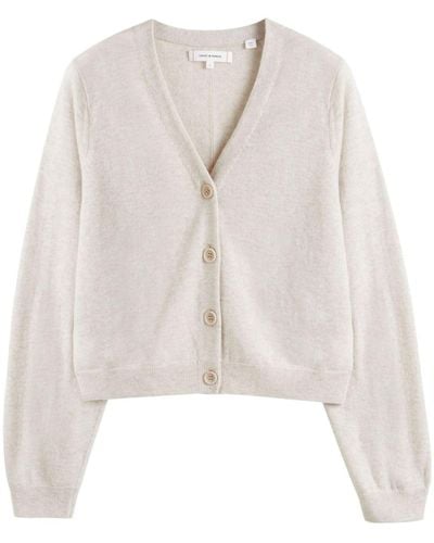 Chinti & Parker V-neck Buttoned Cardigan - White