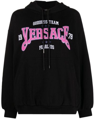 Versace Sudadera con capucha y logo - Negro