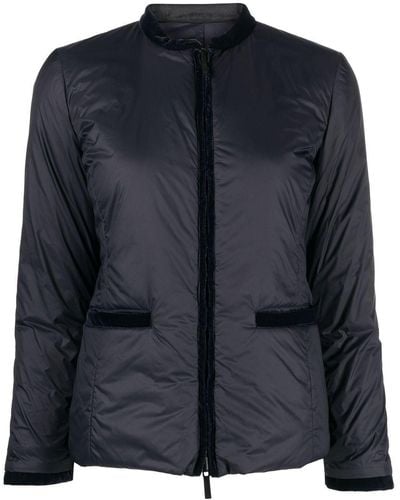 Emporio Armani High Neck Zip-up Jacket - Black
