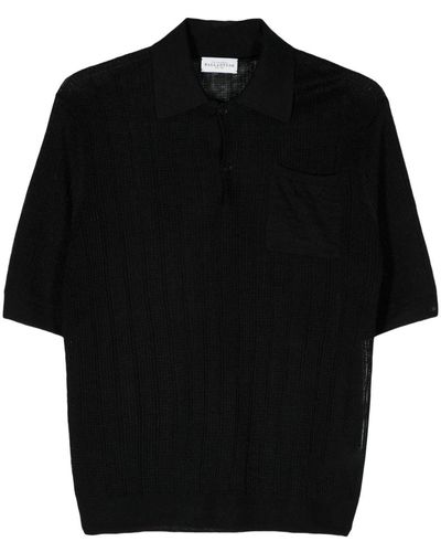 Ballantyne Crocket-knit Polo Shirt - Black