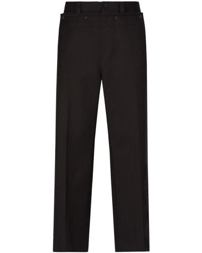 Dolce & Gabbana Pantalones anchos de talle medio - Negro