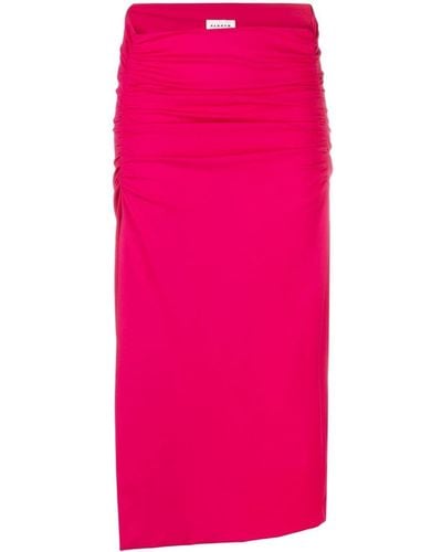 P.A.R.O.S.H. Ruched Midi Skirt - Pink