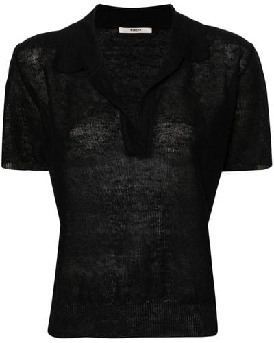 Barena Short-sleeve Knitted Top - Black
