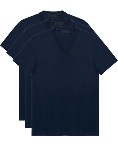 Prada プラダ Vネック Tシャツ セット - ブルー