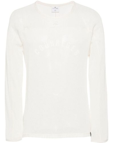 Courreges Logo-patch Mesh Sweater - White