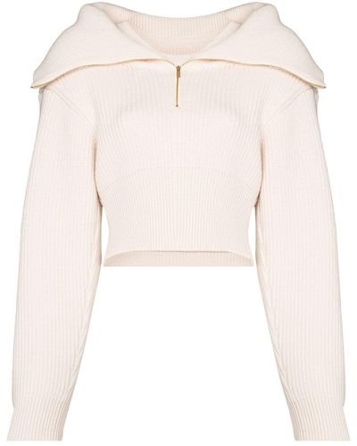 Jacquemus Spread-collar Knit Sweater - Natural